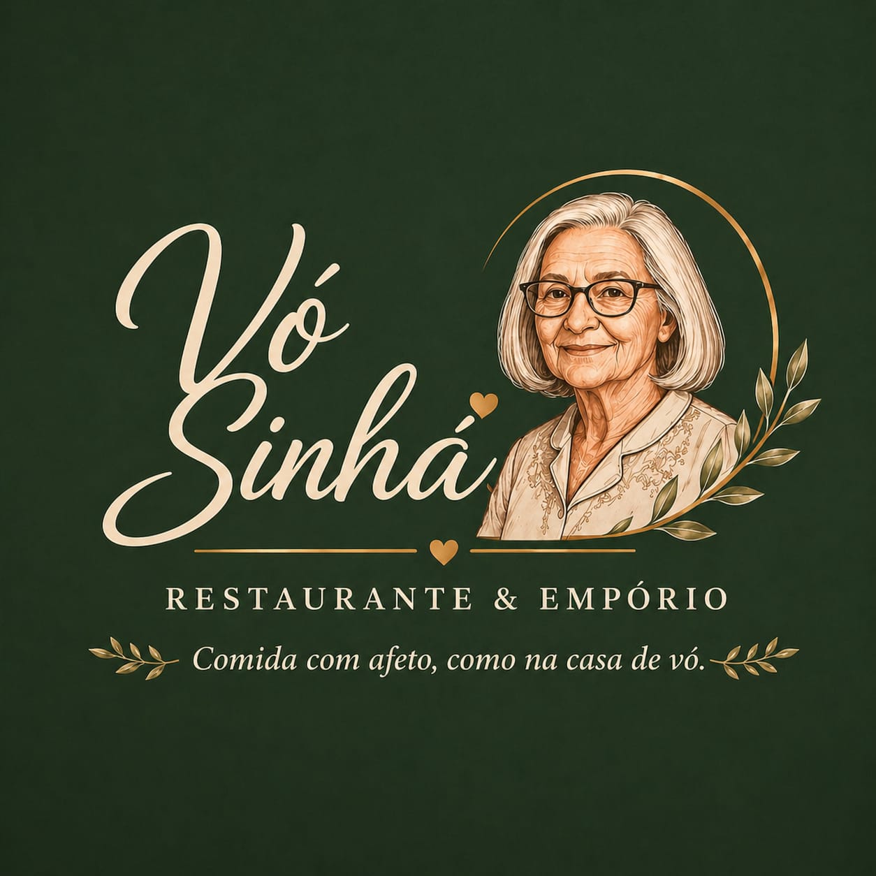 Vó Sinhá — Restaurante & Empório. Comida com afeto, como na casa de vó.